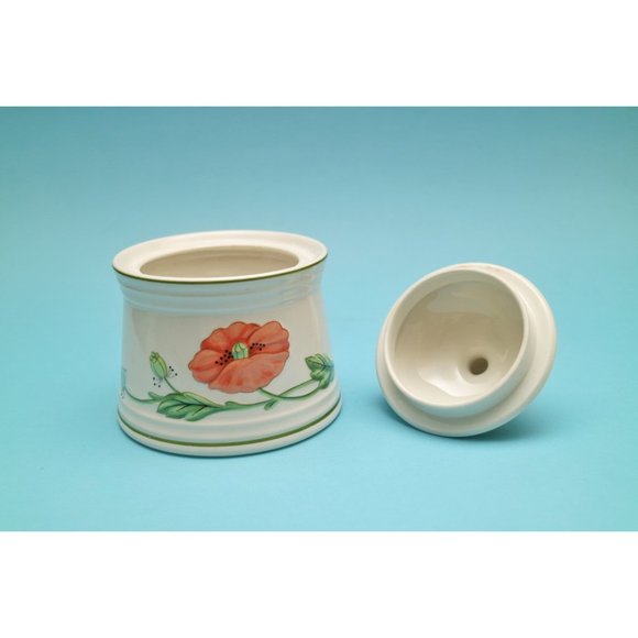Villeroy and Boch Amapola Sugar Bowl and Creamer, West Germany #1748 Poppies - Picture 2 of 6